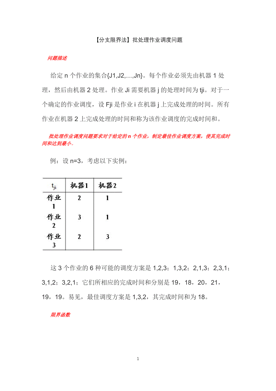 分支限界法-批处理调度问题剖析_第1页