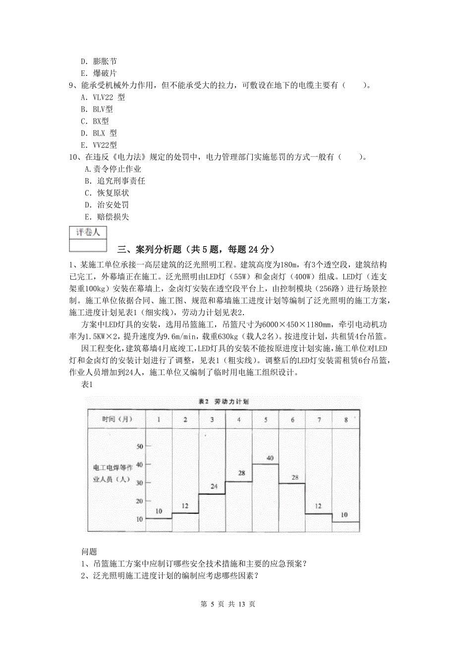 承德市一级建造师《机电工程管理与实务》模拟试题（i卷） 含答案_第5页