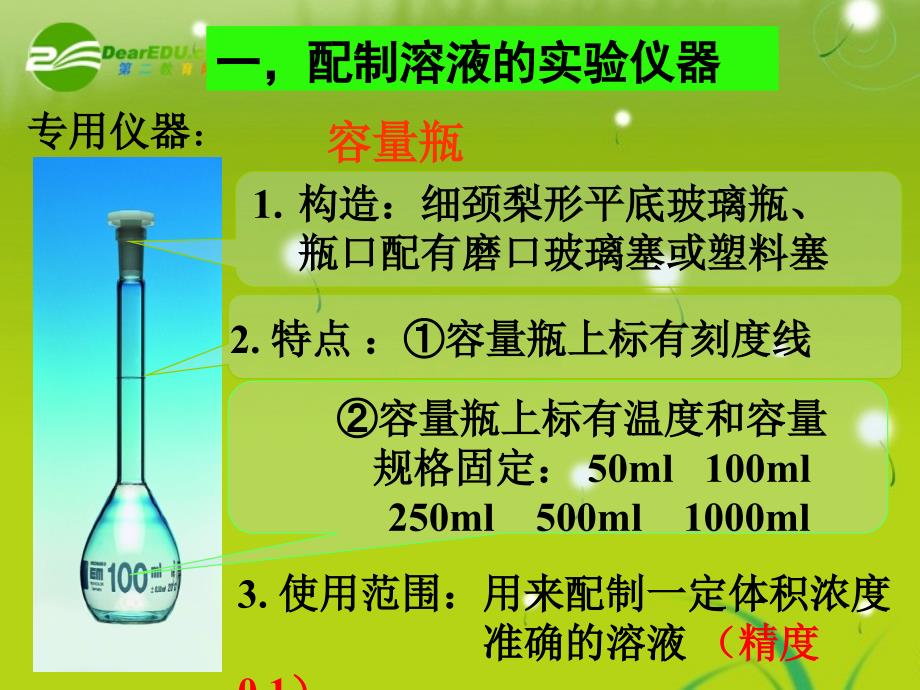 高中化学_第一章_物质的量浓度溶液配制课件_新人教a版必修1高一_第2页