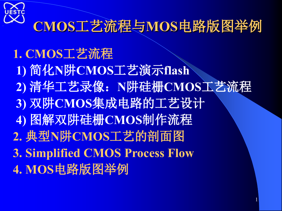 cmos工艺流程与mos电路版图举例_第1页