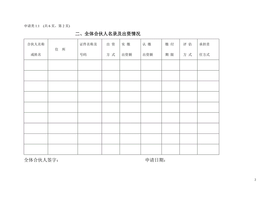 合伙企业设立登记申请书._第2页