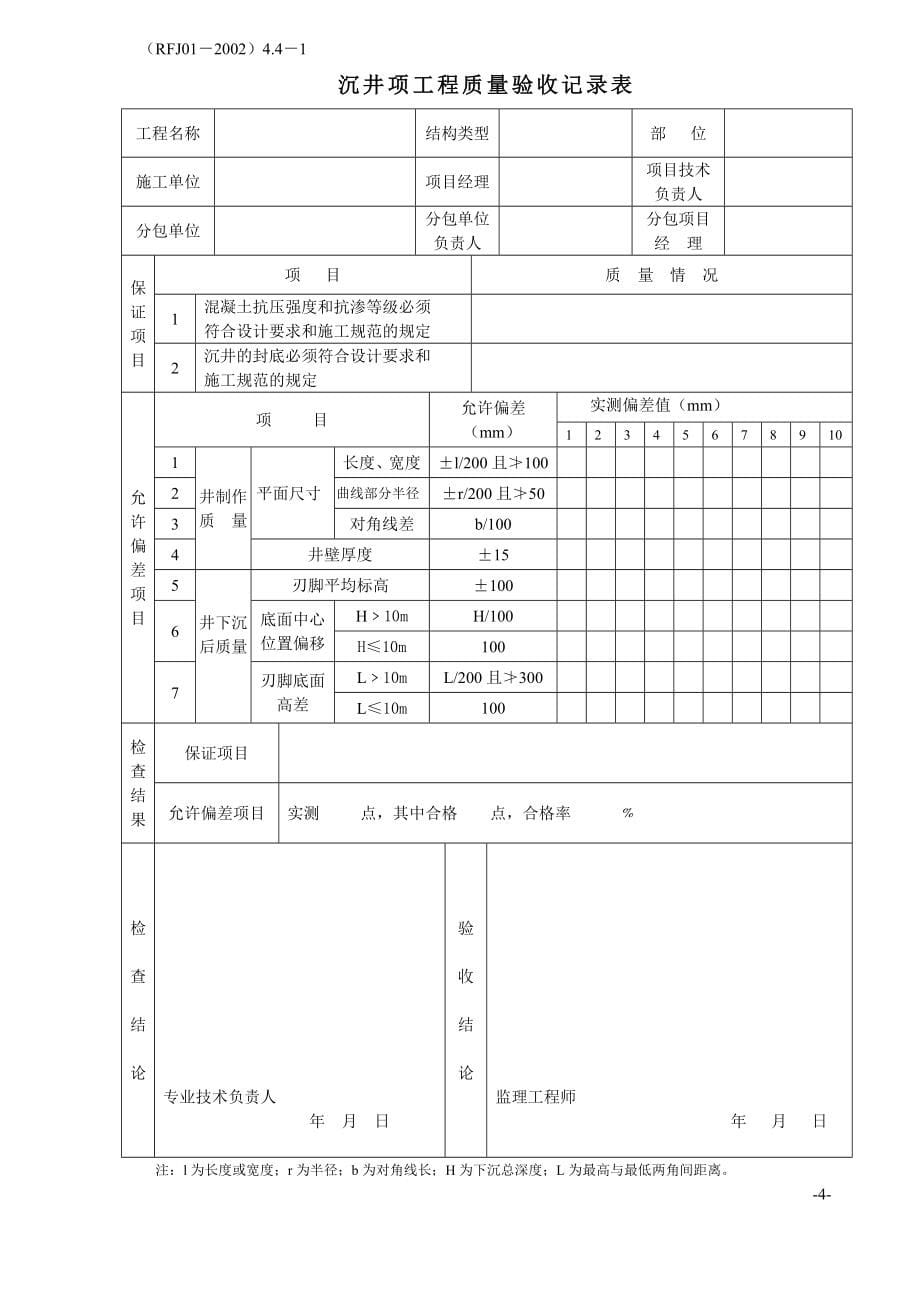 分项工程检验批质量验收记录表(全部)_第5页