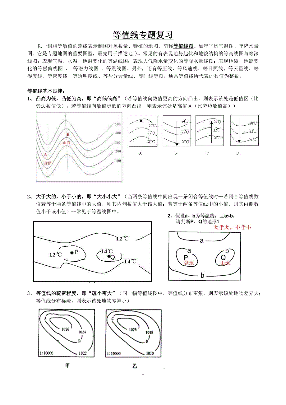 等值线专题讲义_第1页