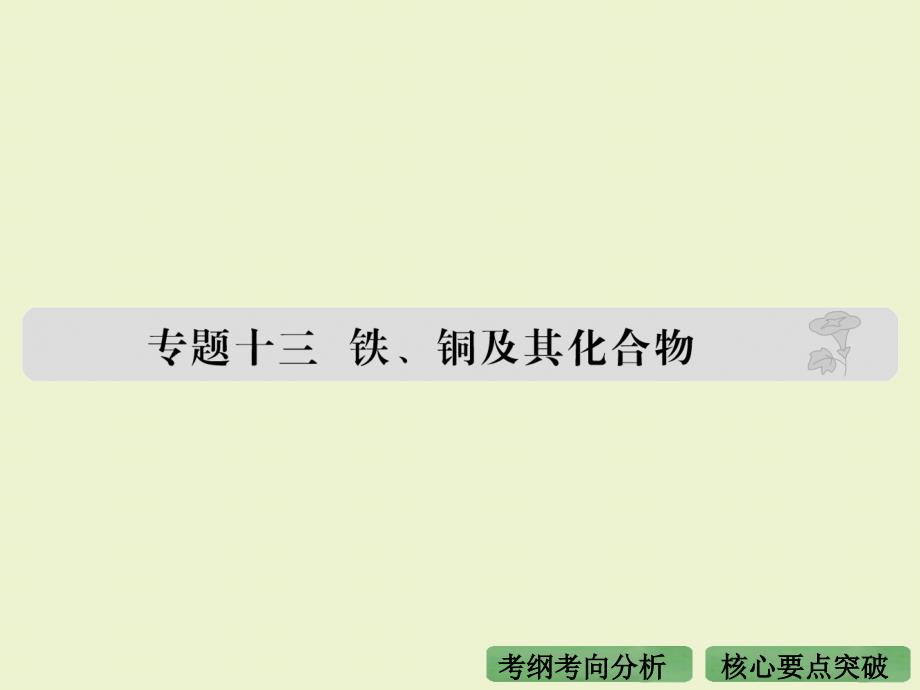 2016届高考化学(全国通用)：专题13铁、铜及其化合物剖析_第1页