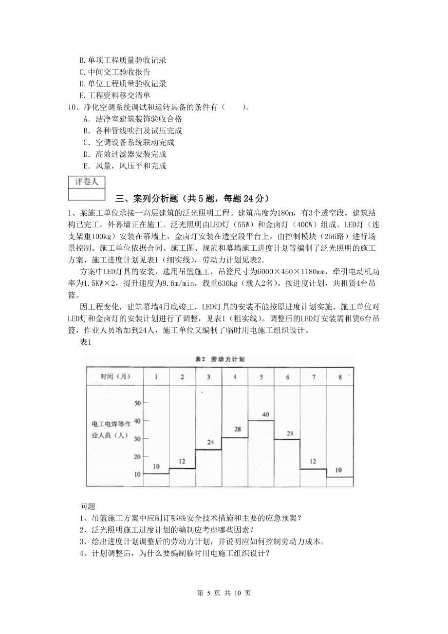 2019版一级建造师《机电工程管理与实务》考前检测（i卷） 含答案_第5页