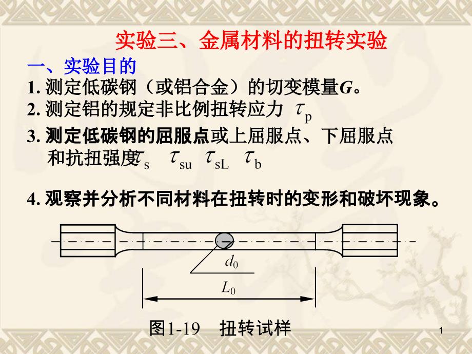 工程力学实验-扭转实验2012_第1页