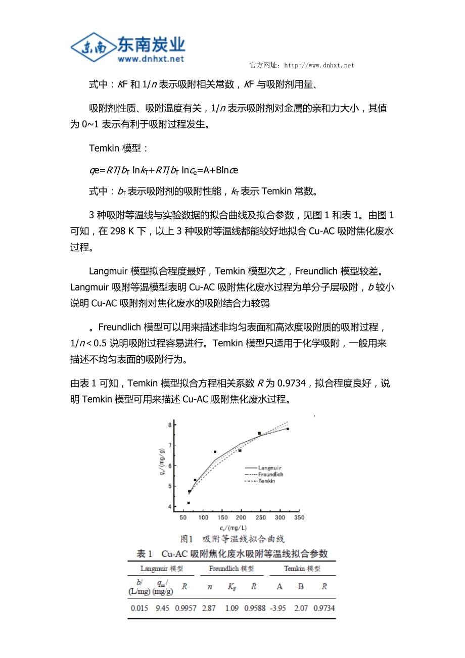 载铜活性炭对焦化废水的吸附性能研究._第3页