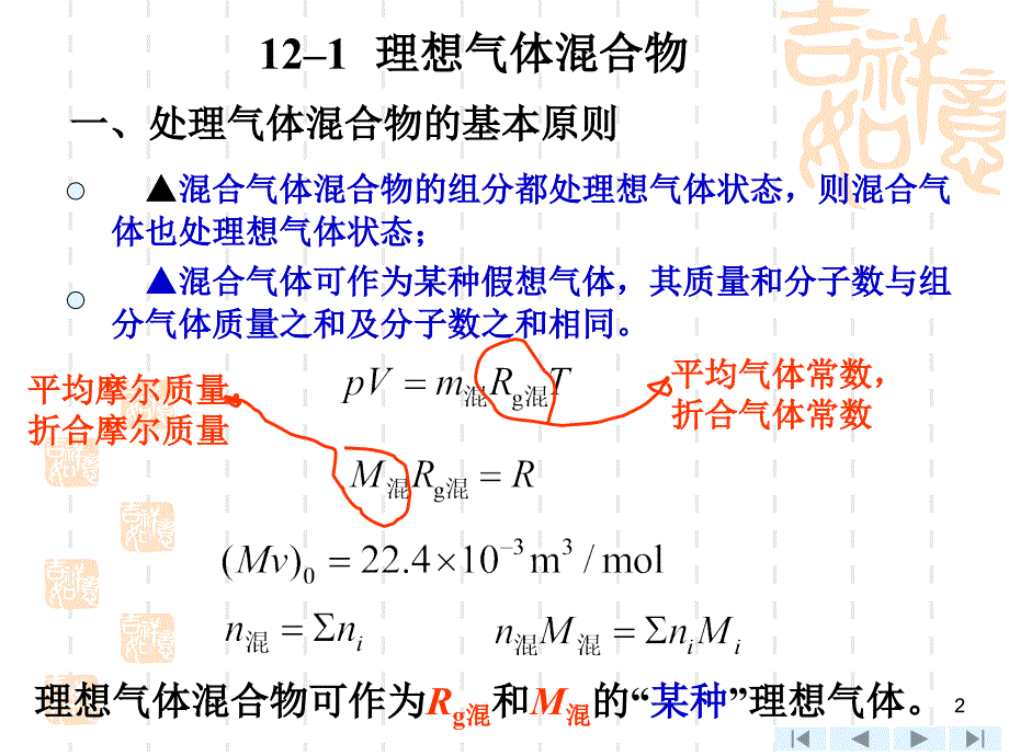 上海交大工程热力学(第四版)课件_第12章_混合气体和湿空气剖析_第2页