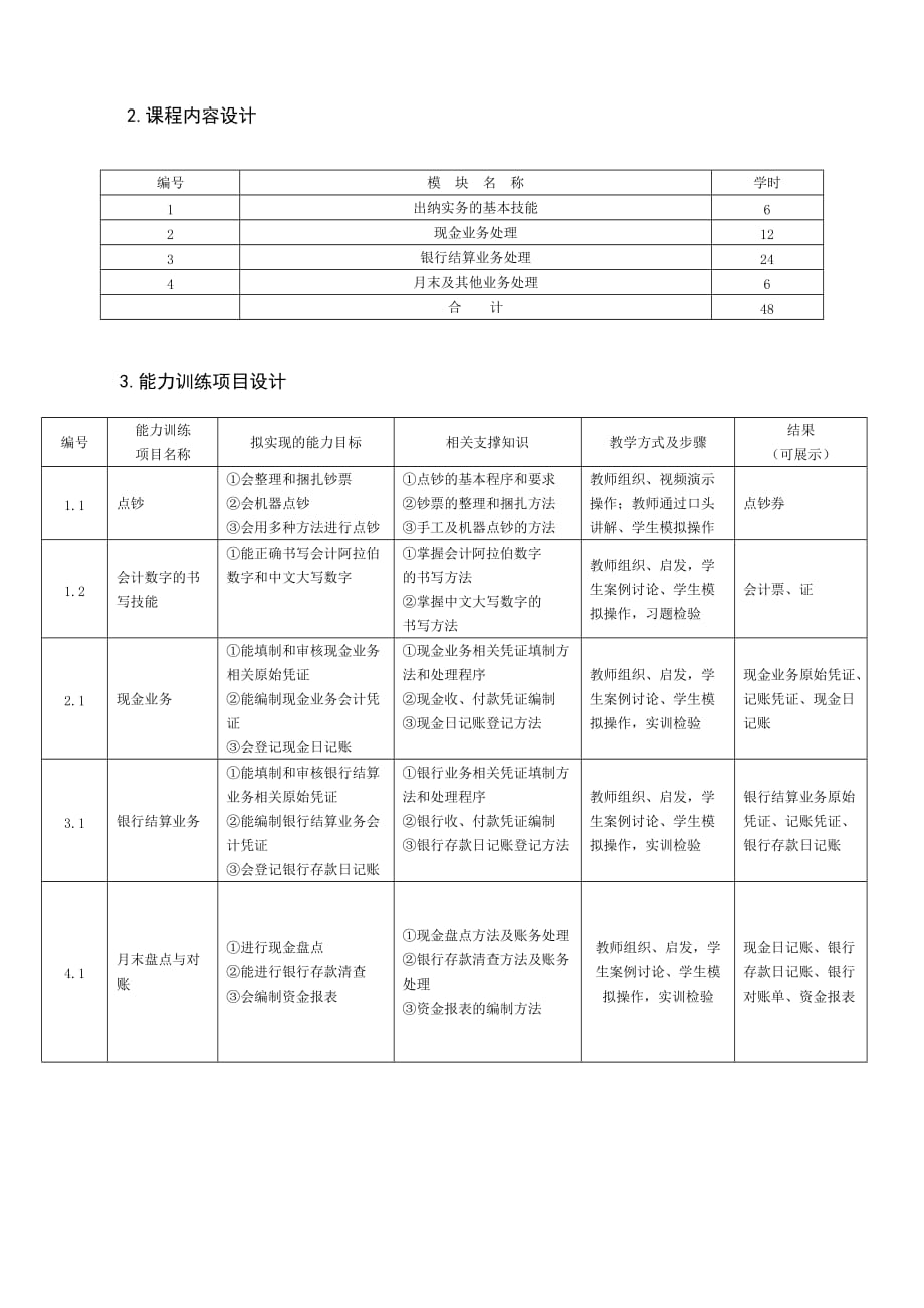 《出纳实务》授课计划剖析_第3页