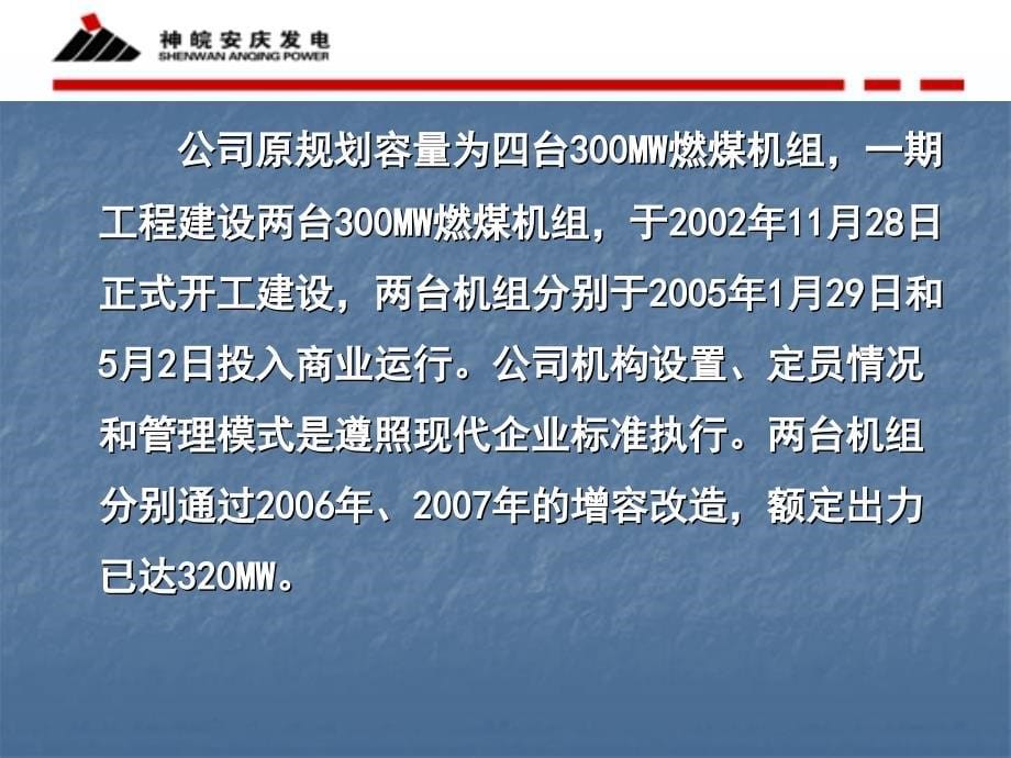 安徽安庆皖江发电有限责任公司管理情况介绍_第5页