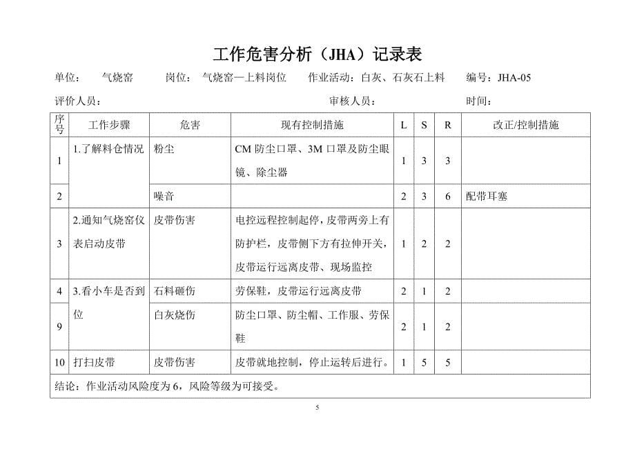 分险评价记录表(最新)1讲义_第5页