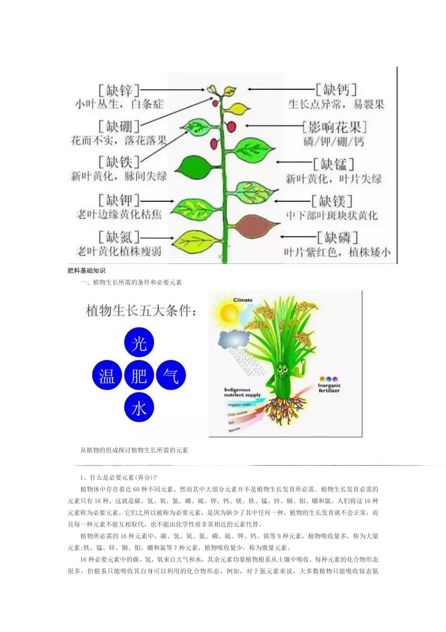 肥料基础知识-各种元素超全._第1页