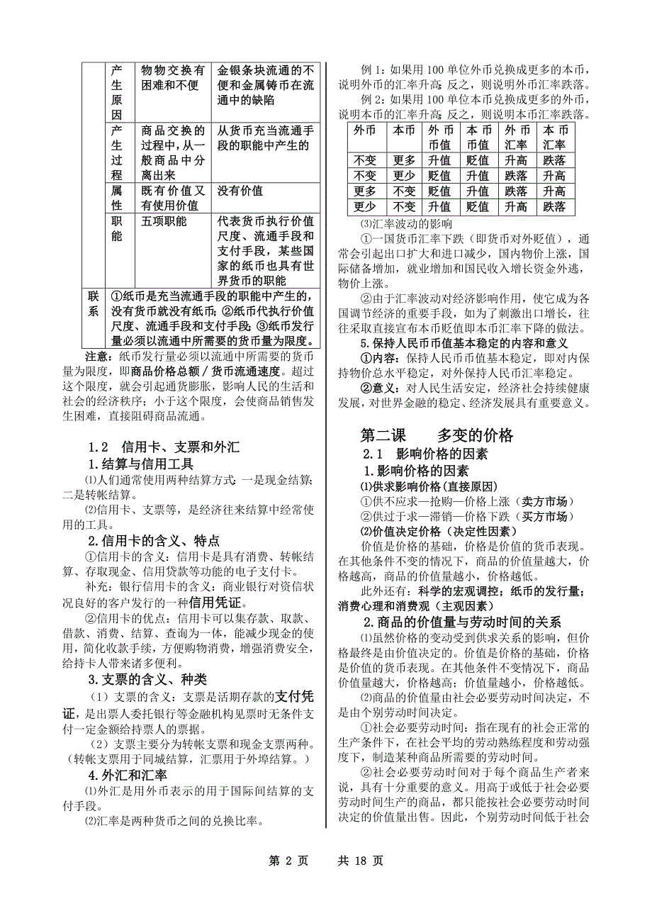 2016年最新最全经济生活知识点归纳依据(2016版教材)剖析_第2页