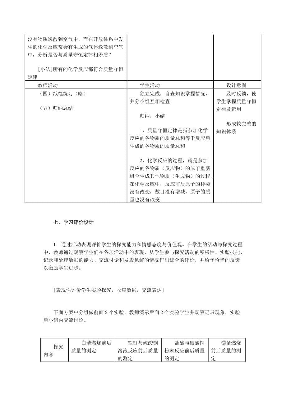 （精品）人教版化学九年级上册质量守恒定律_第5页