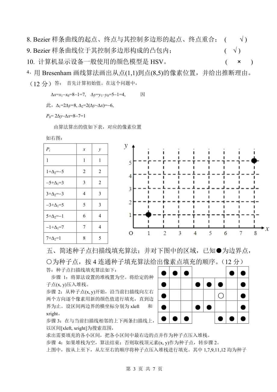 计算机图形学复习题剖析_第3页