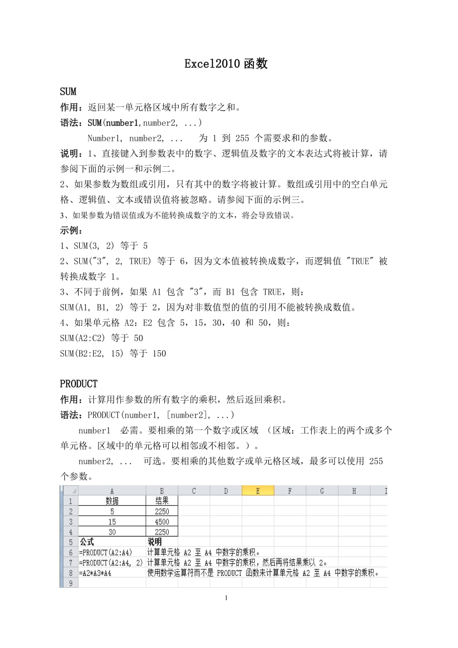 excel2010函数剖析_第1页