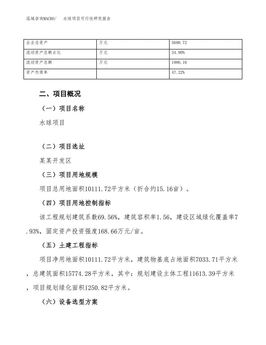 水球项目可行性研究报告（总投资4000万元）（15亩）_第5页