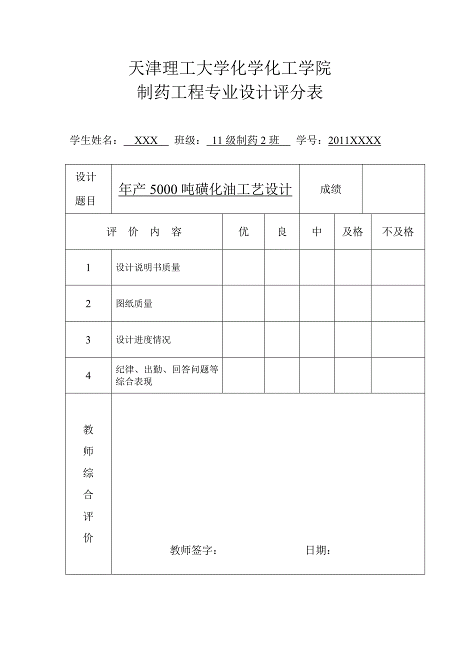 磺化油(dah)工艺设计书-天津理工大学剖析_第2页