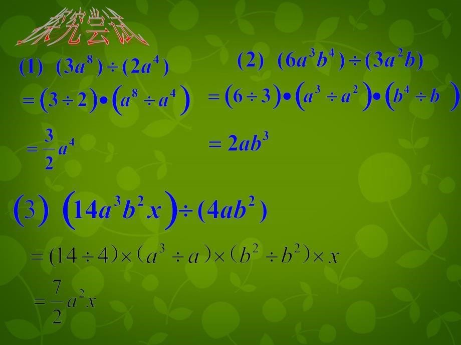 浙教初中数学七下《3.7 整式的除法》PPT课件 (2)_第5页