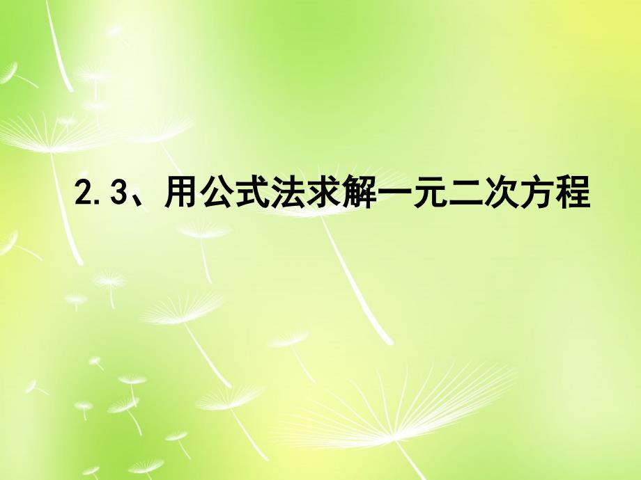 北师大初中数学九上《2.3 用公式法求解一元二次方程》PPT课件 (13)_第1页