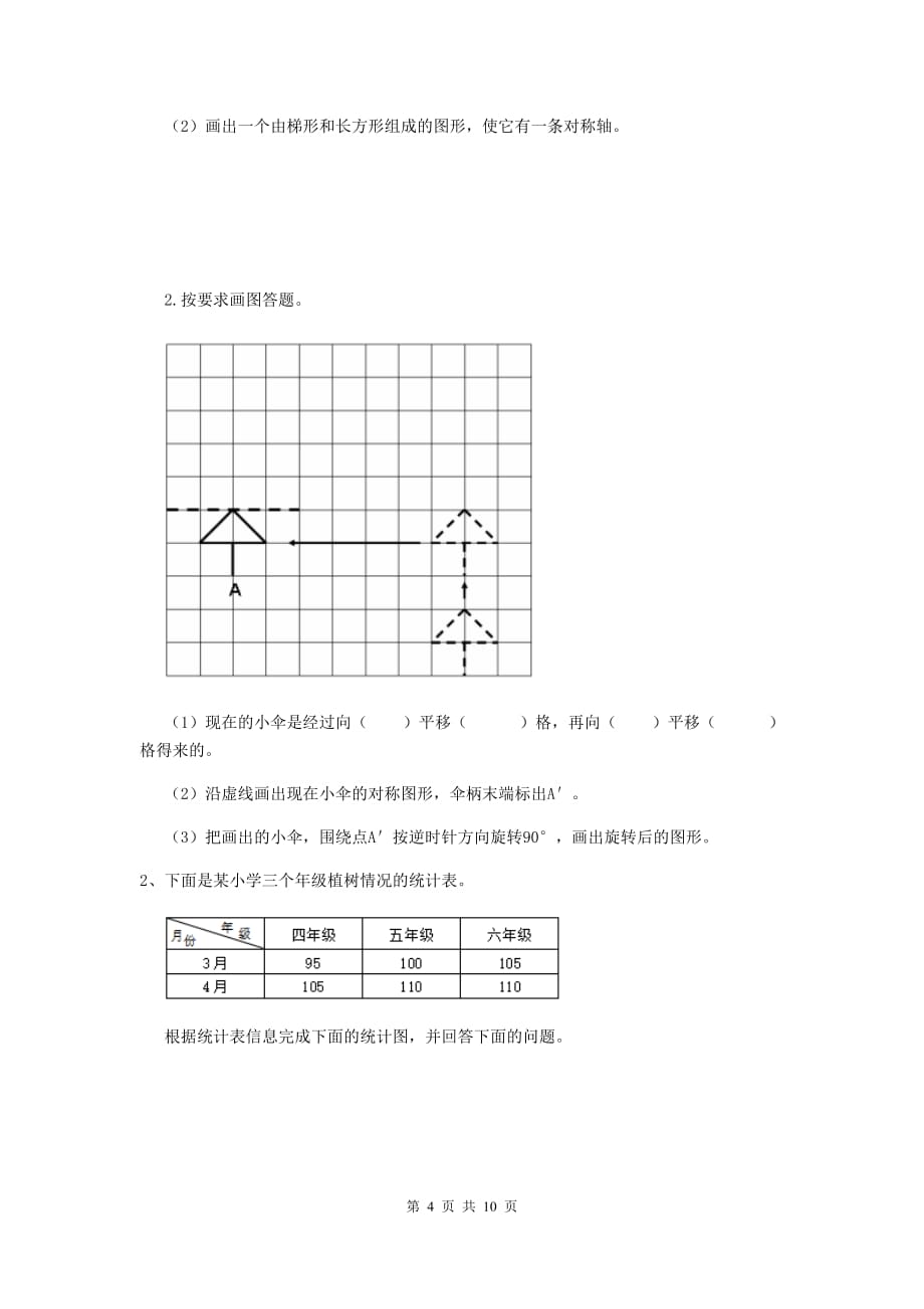 2020版实验小学四年级数学下学期期末摸底考试试题（ii卷） 附答案_第4页