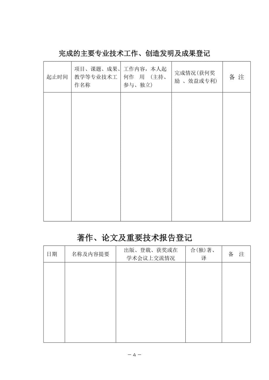 专业技术人员考核登记表(4)_第5页