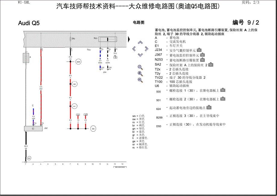 大众维修电路图(奥迪q5电路图)