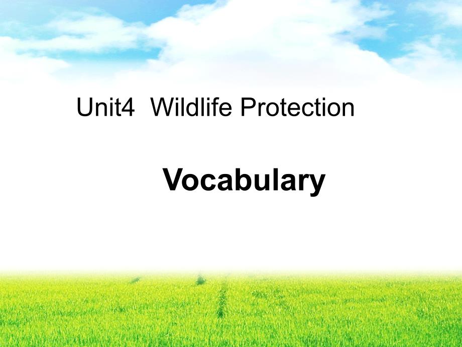 unit4wildlife_protection词汇概要_第1页