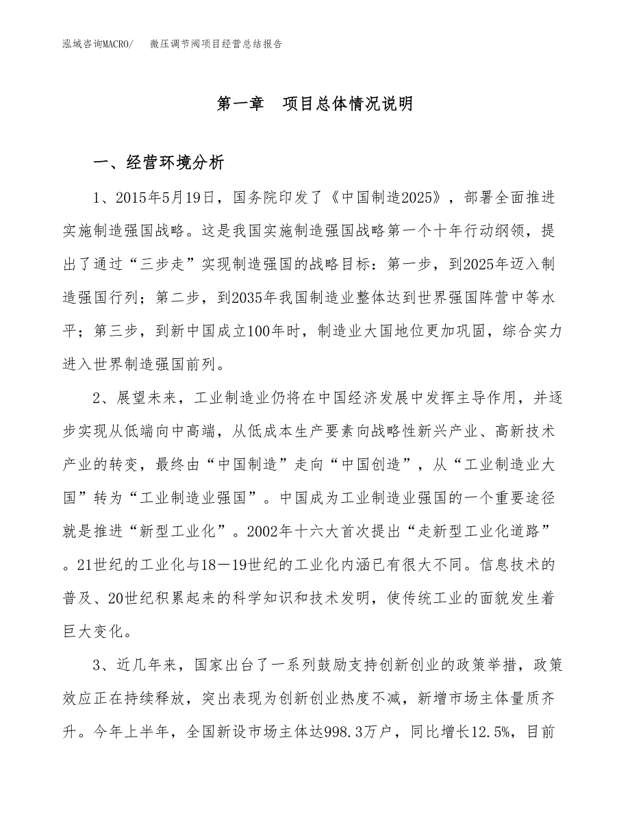 微压调节阀项目经营总结报告范文模板.docx_第2页