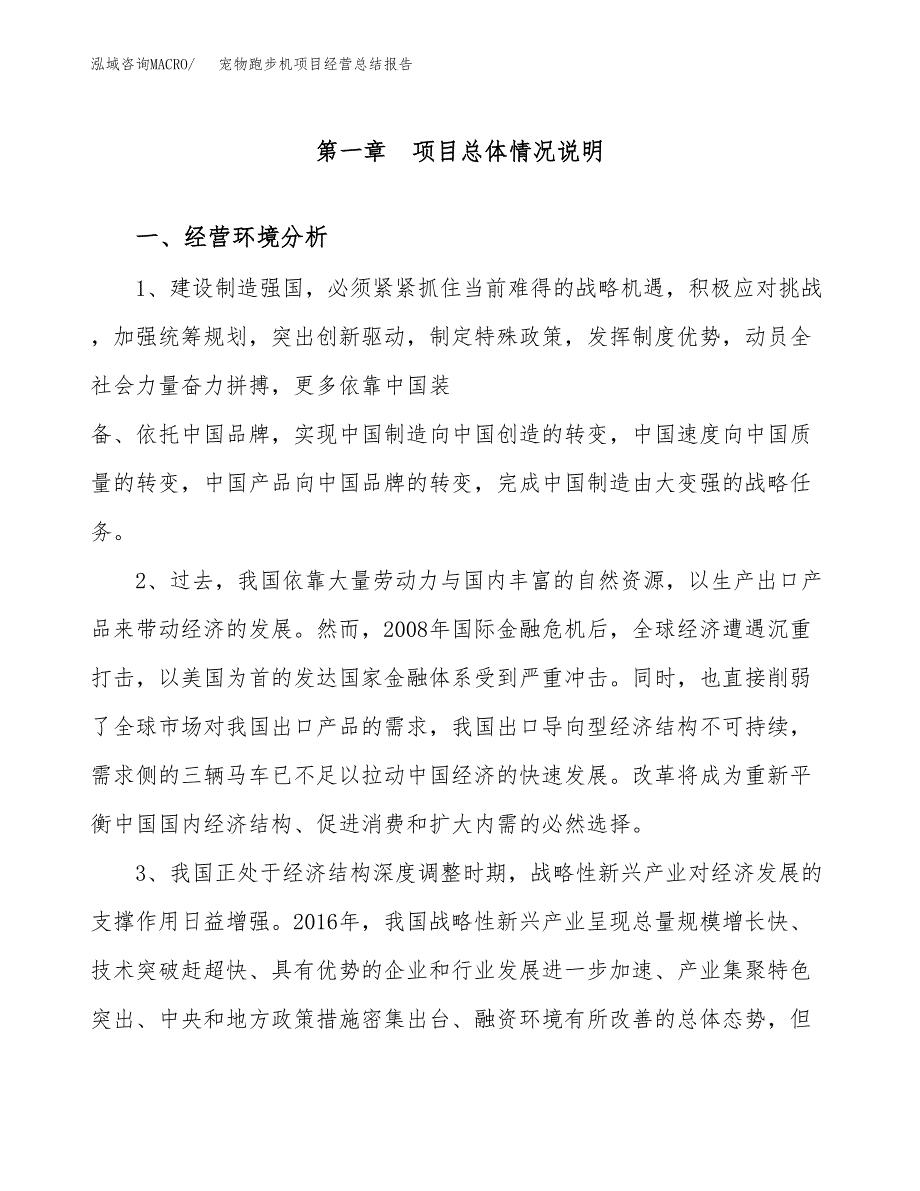 宠物跑步机项目经营总结报告范文模板.docx_第2页