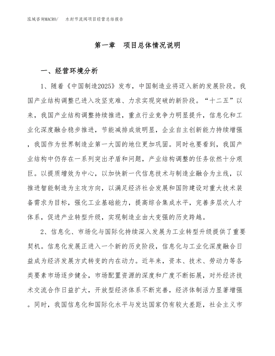 水封节流阀项目经营总结报告范文模板.docx_第2页