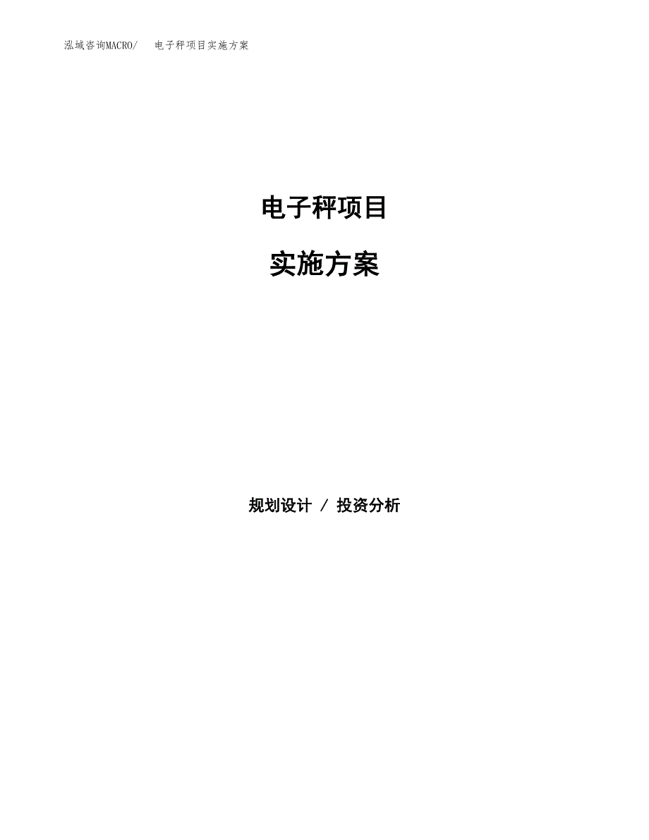 电子秤项目实施方案(参考模板).docx_第1页