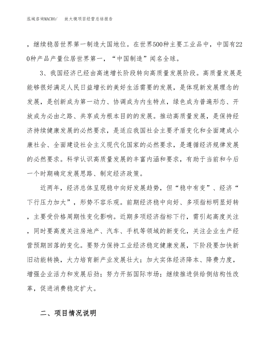 放大镜项目经营总结报告范文模板.docx_第3页