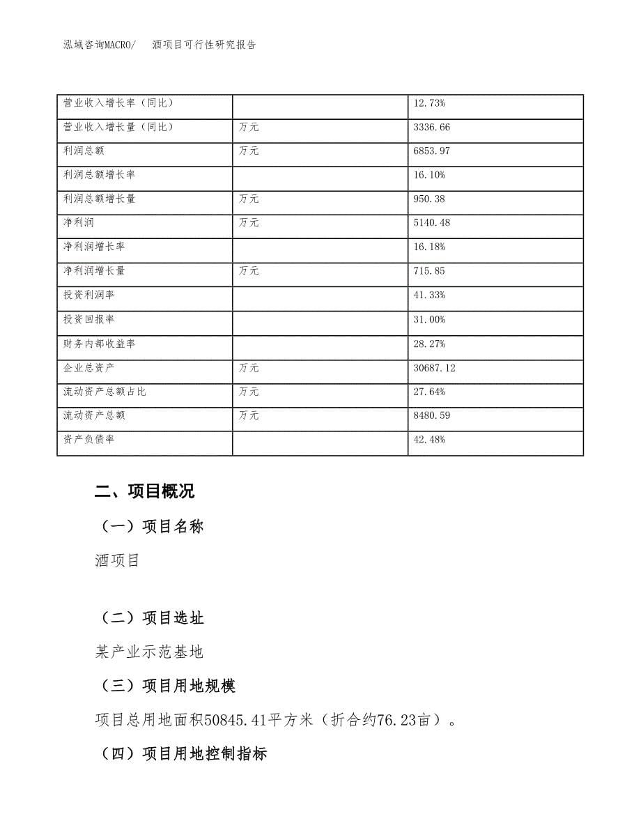 酒项目可行性研究报告（总投资18000万元）（76亩）_第5页