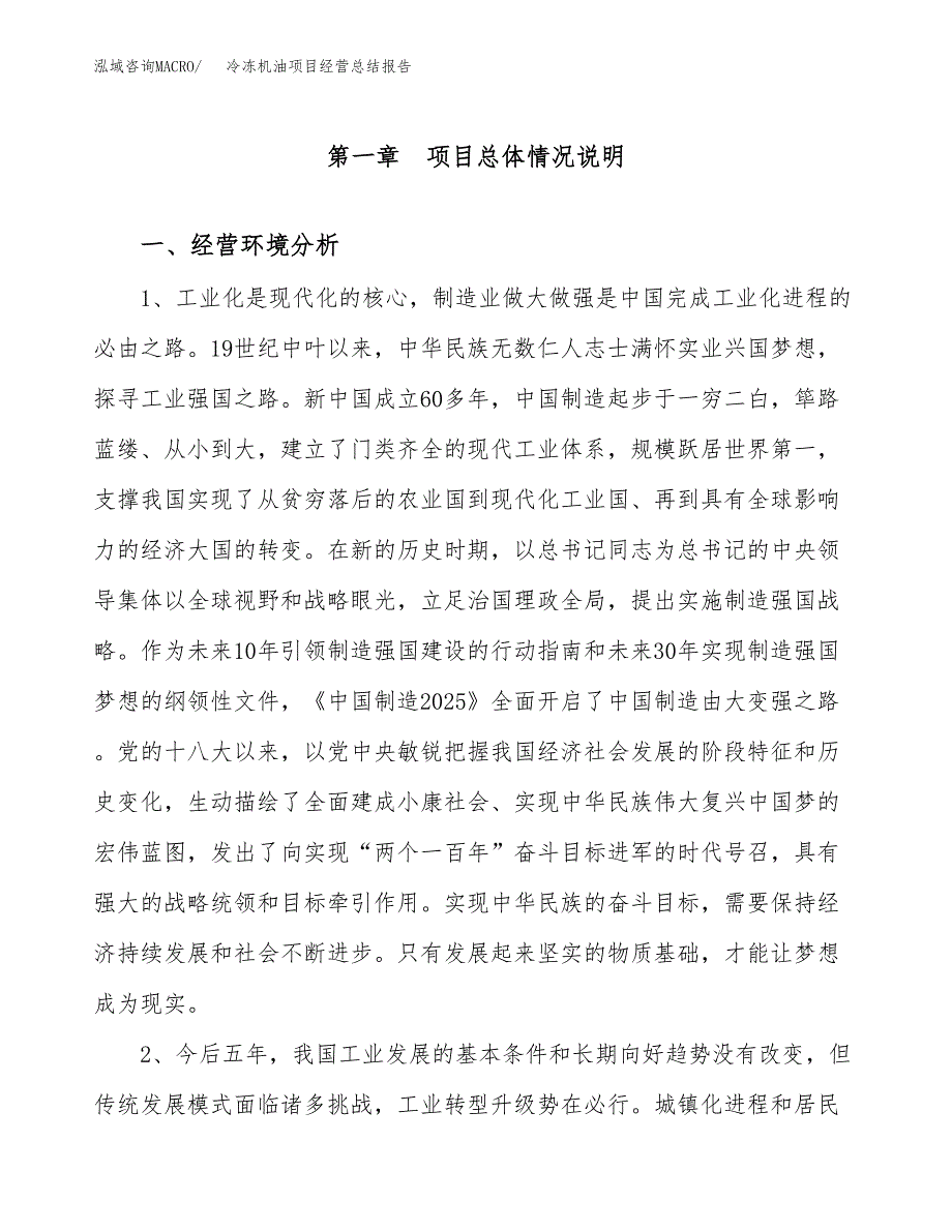 冷冻机油项目经营总结报告范文模板.docx_第2页