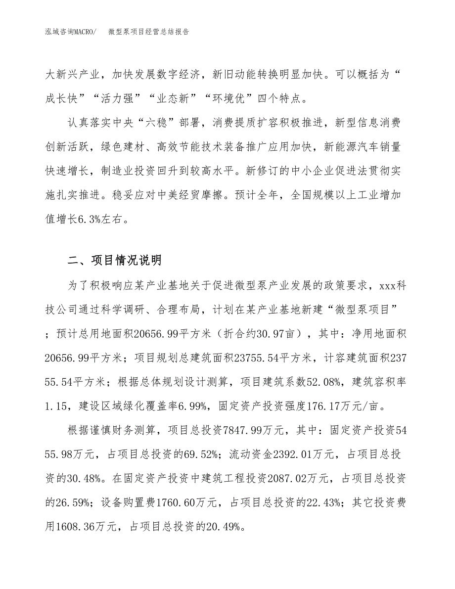 微型泵项目经营总结报告范文模板.docx_第3页