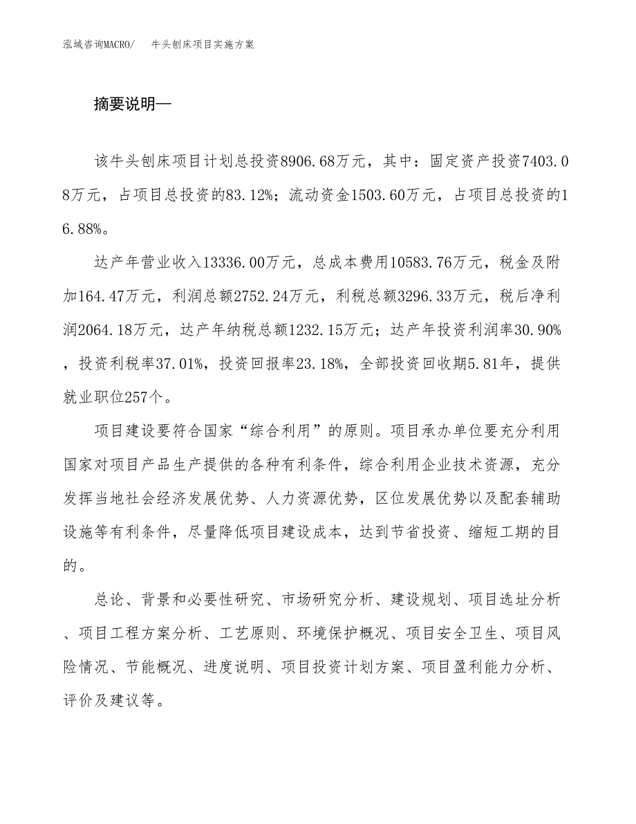 牛头刨床项目实施方案(参考模板).docx_第2页