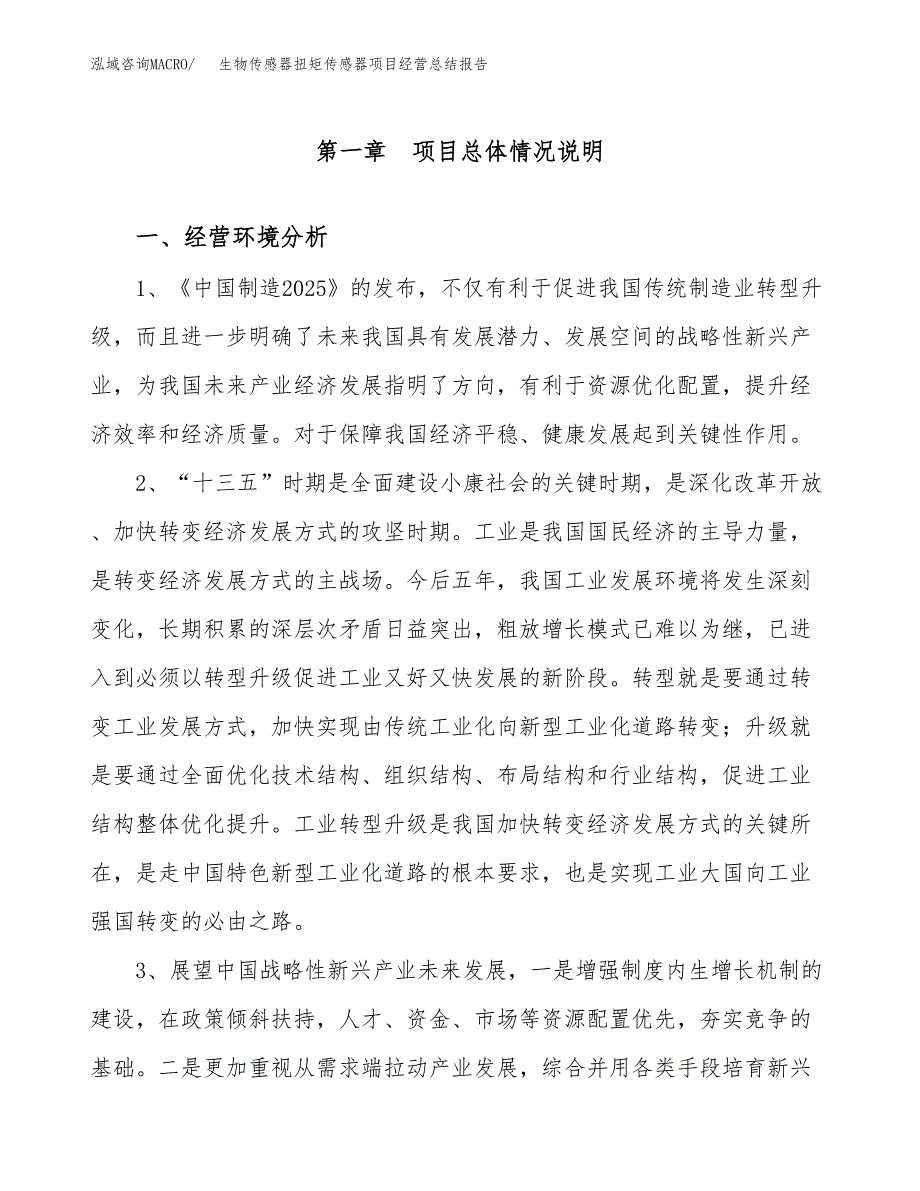 生物传感器扭矩传感器项目经营总结报告范文模板.docx_第2页