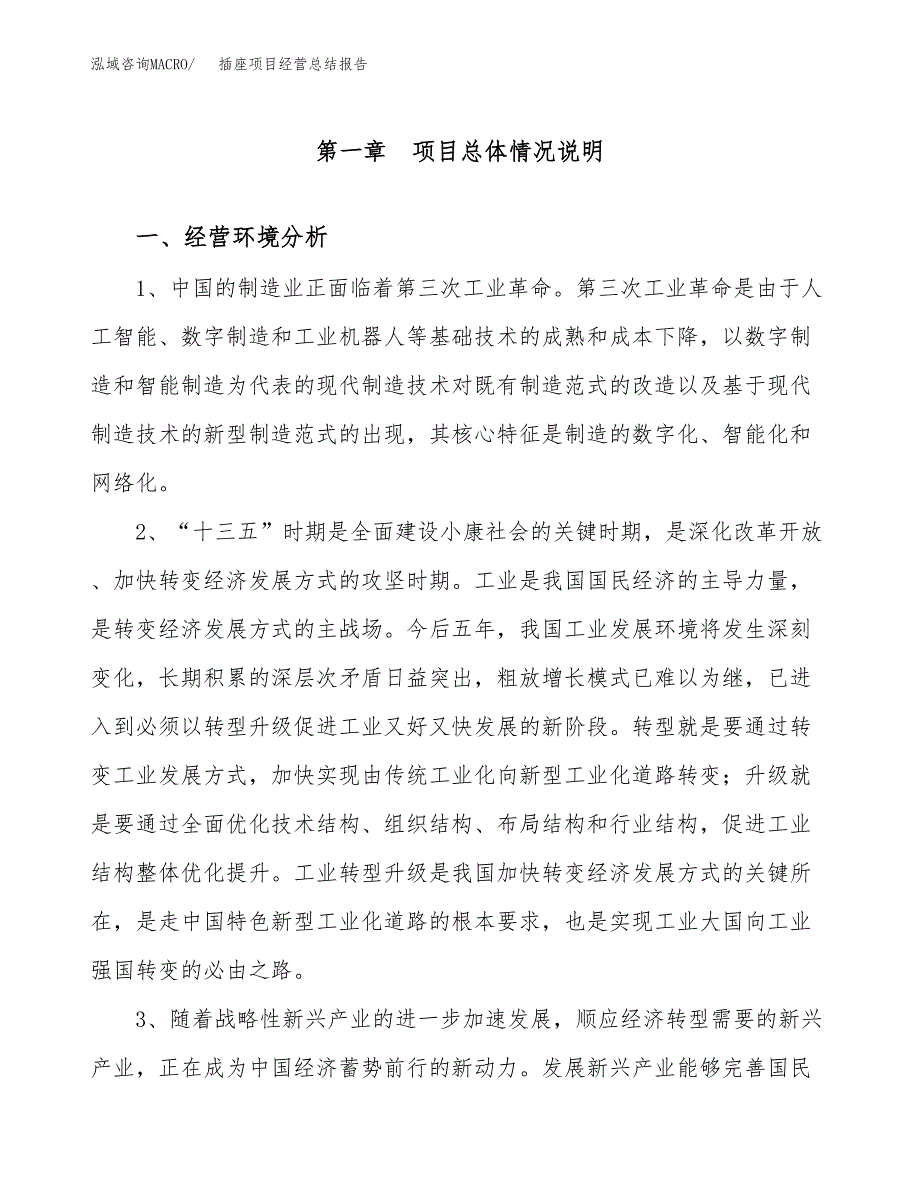 插座项目经营总结报告范文模板.docx_第2页