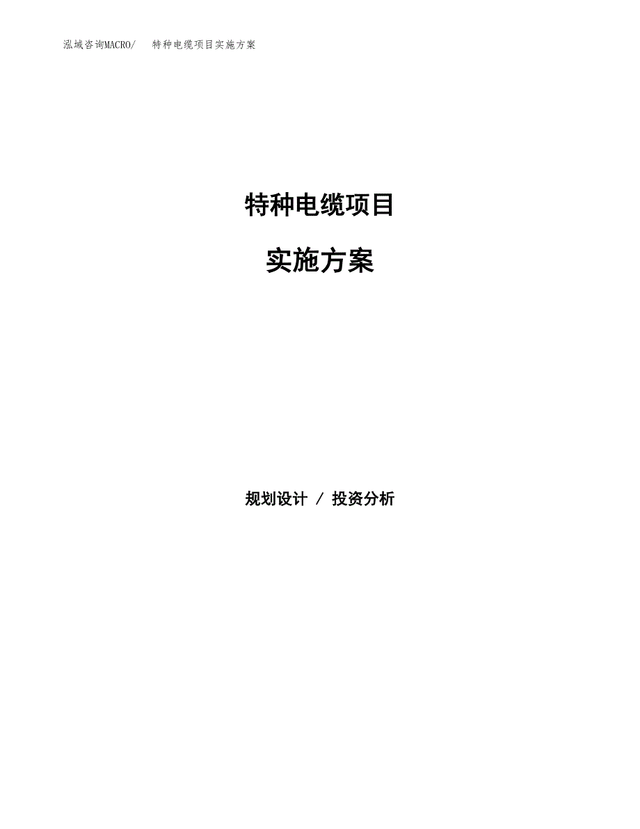 特种电缆项目实施方案(参考模板).docx_第1页