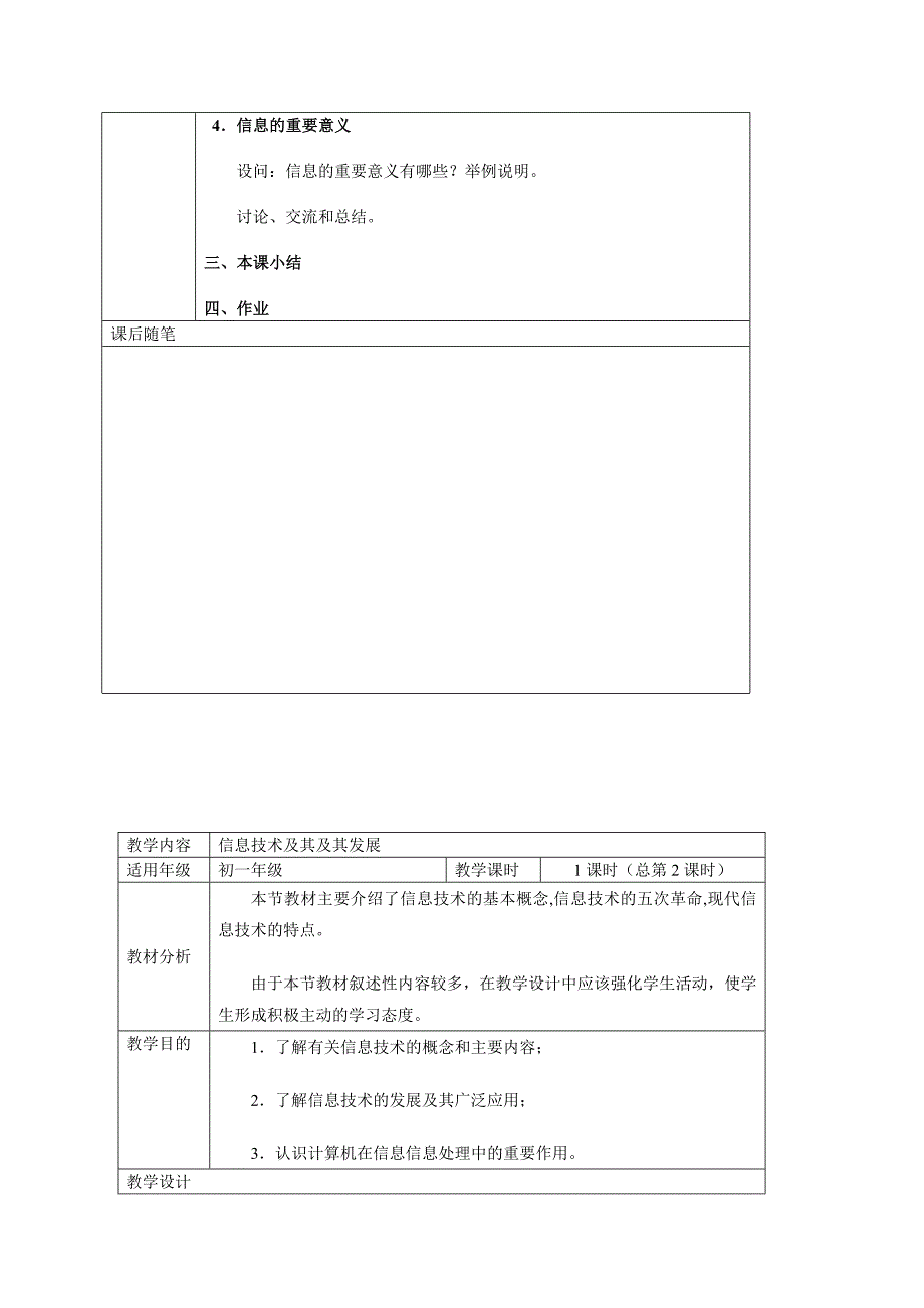 初一信息技术教案(全册)《信息技术与其与其发展》_第3页