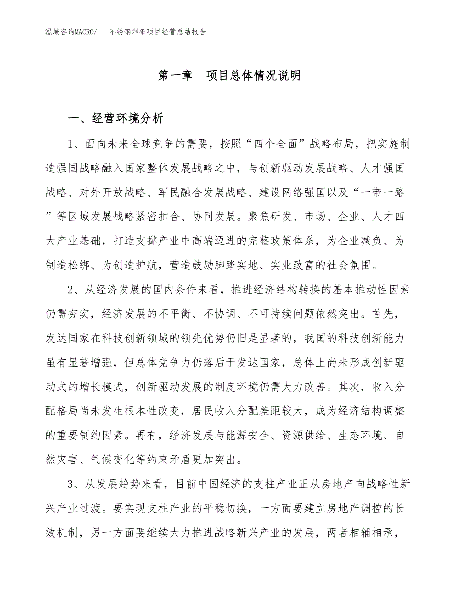 不锈钢焊条项目经营总结报告范文模板.docx_第2页