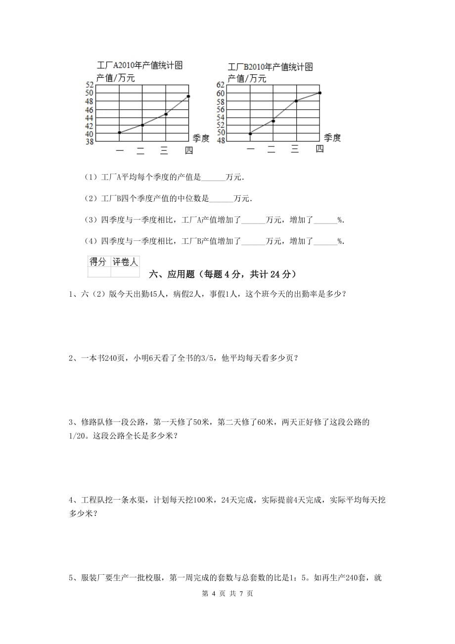 南昌县2019年小升初数学毕业考试试卷 含答案_第4页