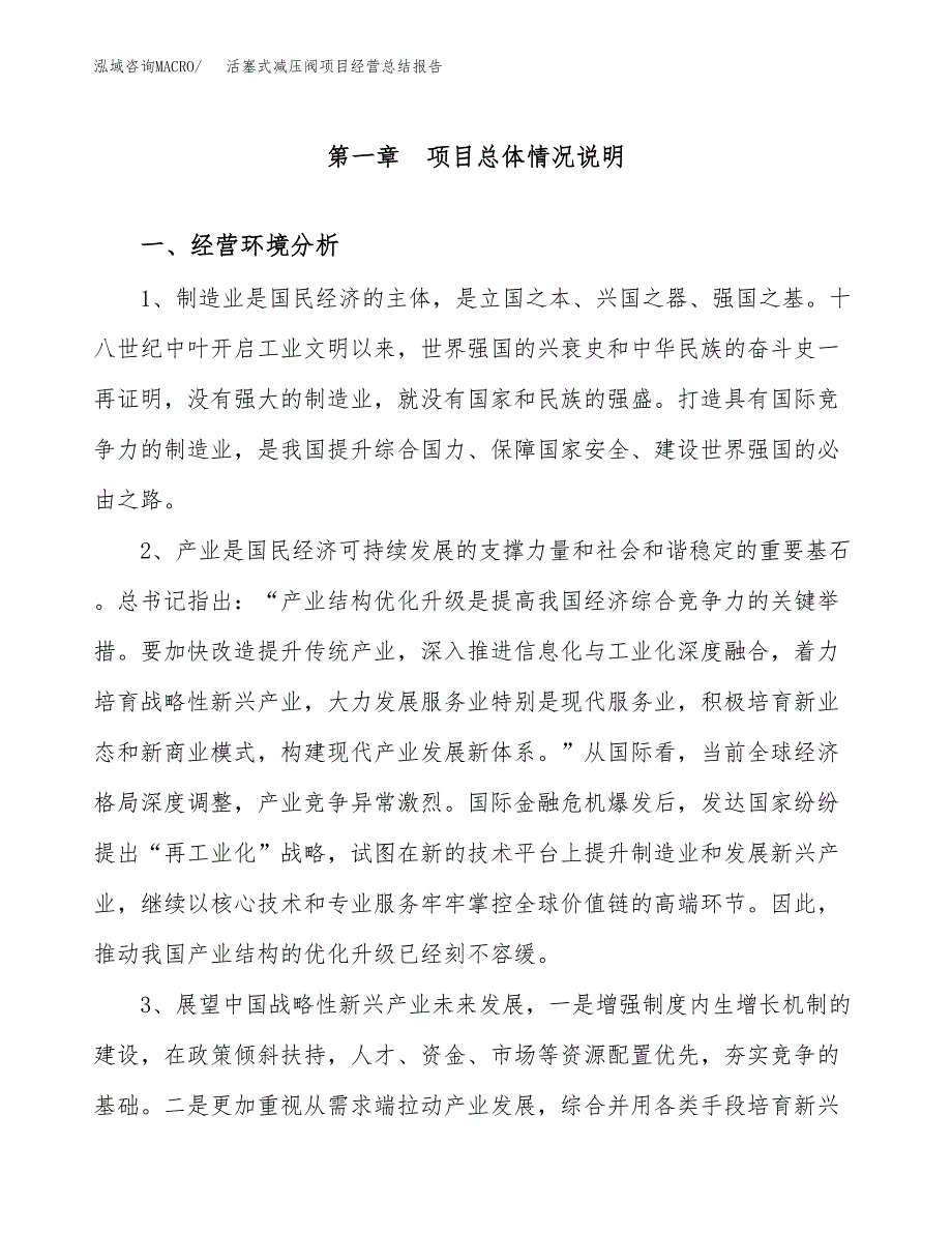 活塞式减压阀项目经营总结报告范文模板.docx_第2页