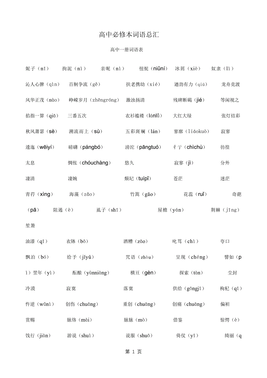 高中词语总汇_第1页