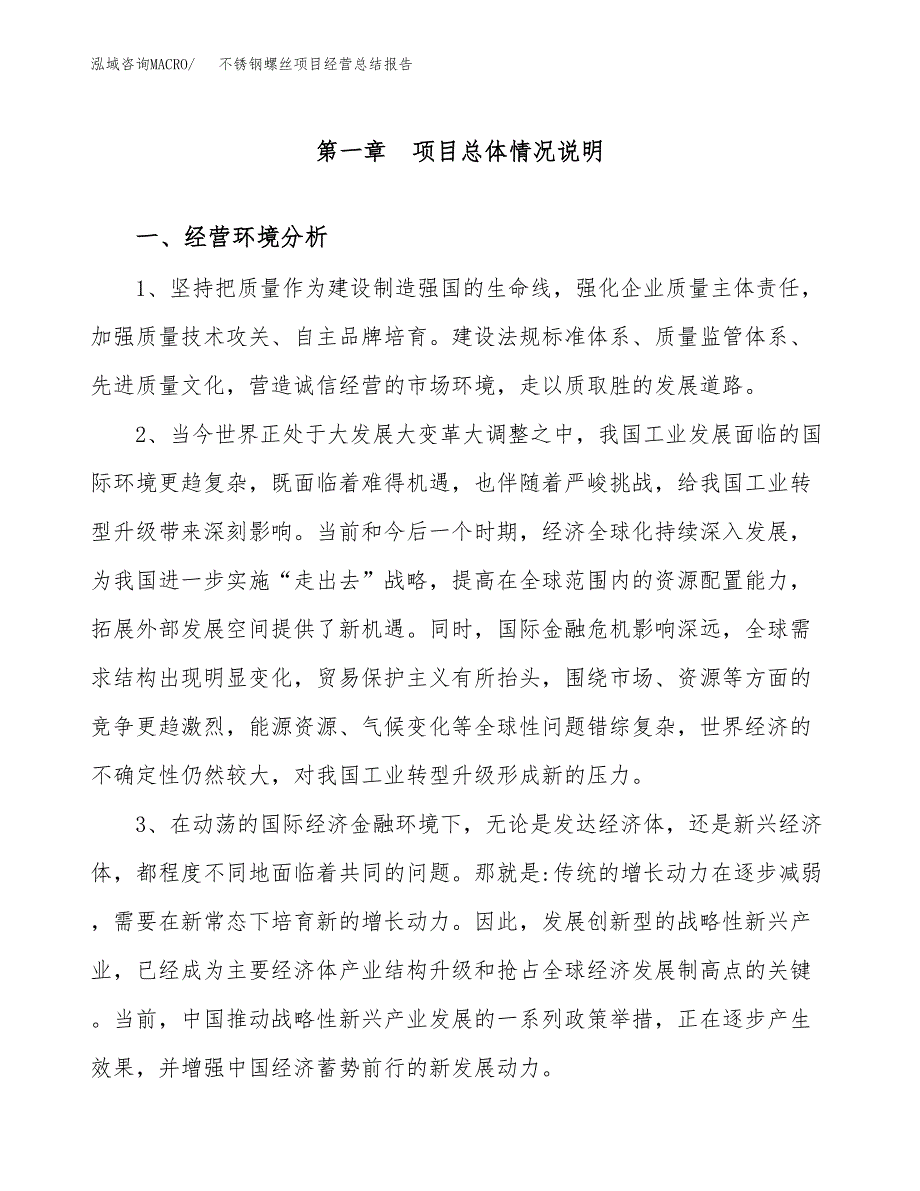 不锈钢螺丝项目经营总结报告范文模板.docx_第2页