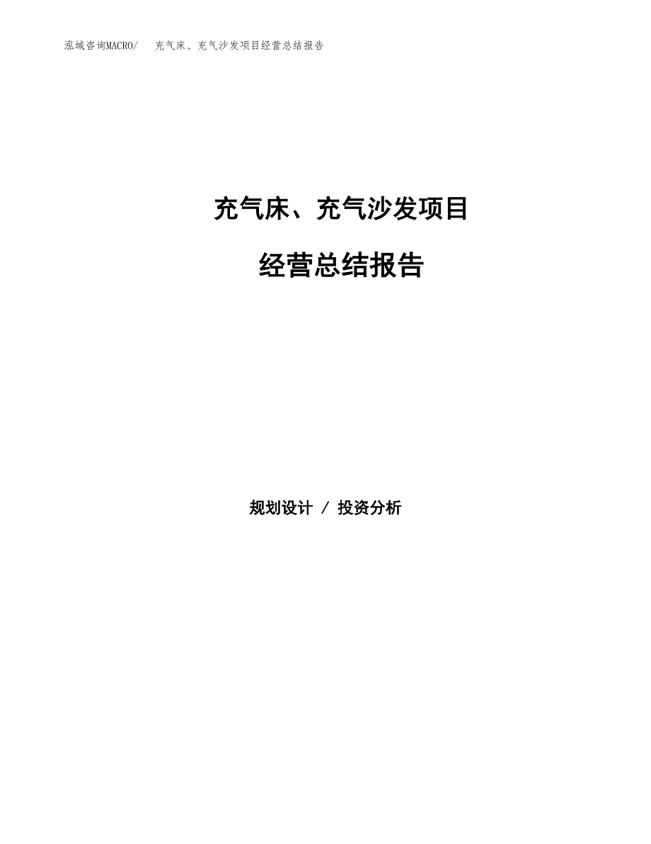 充气床、充气沙发项目经营总结报告范文模板.docx_第1页