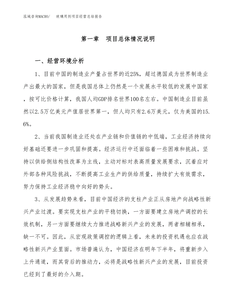 玻璃用剂项目经营总结报告范文模板.docx_第2页