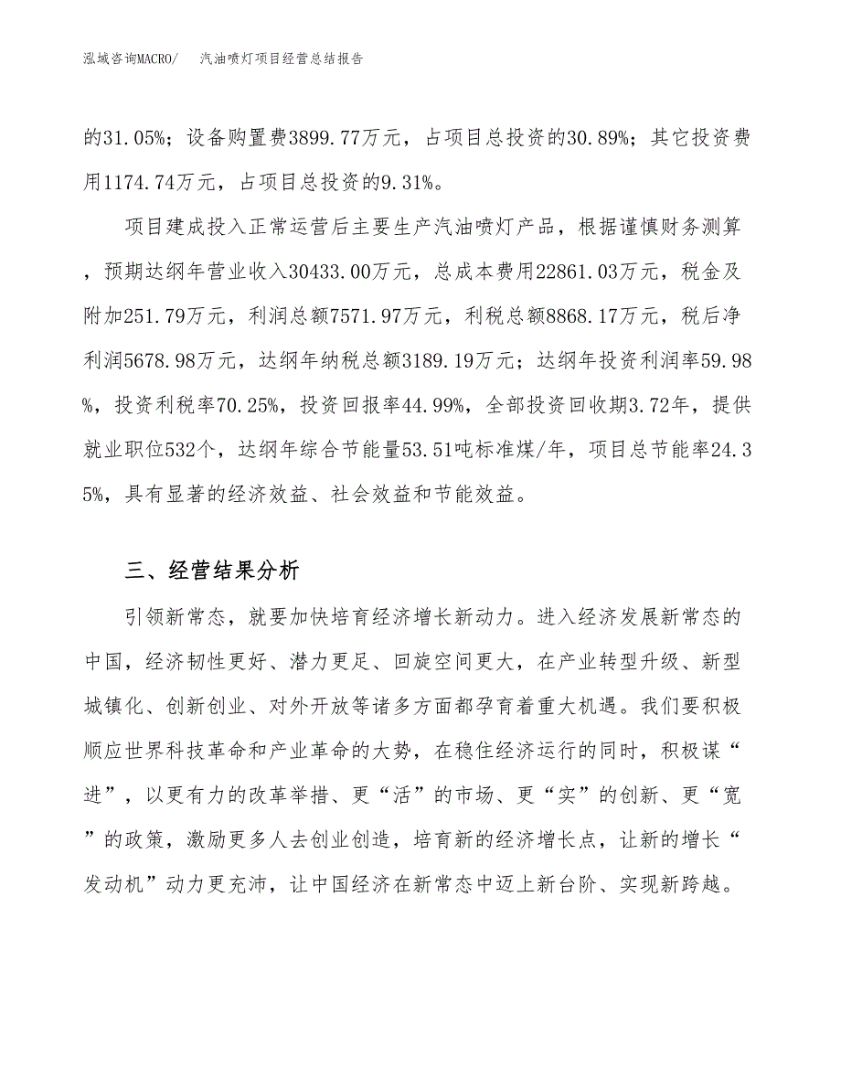 汽油喷灯项目经营总结报告范文模板.docx_第4页