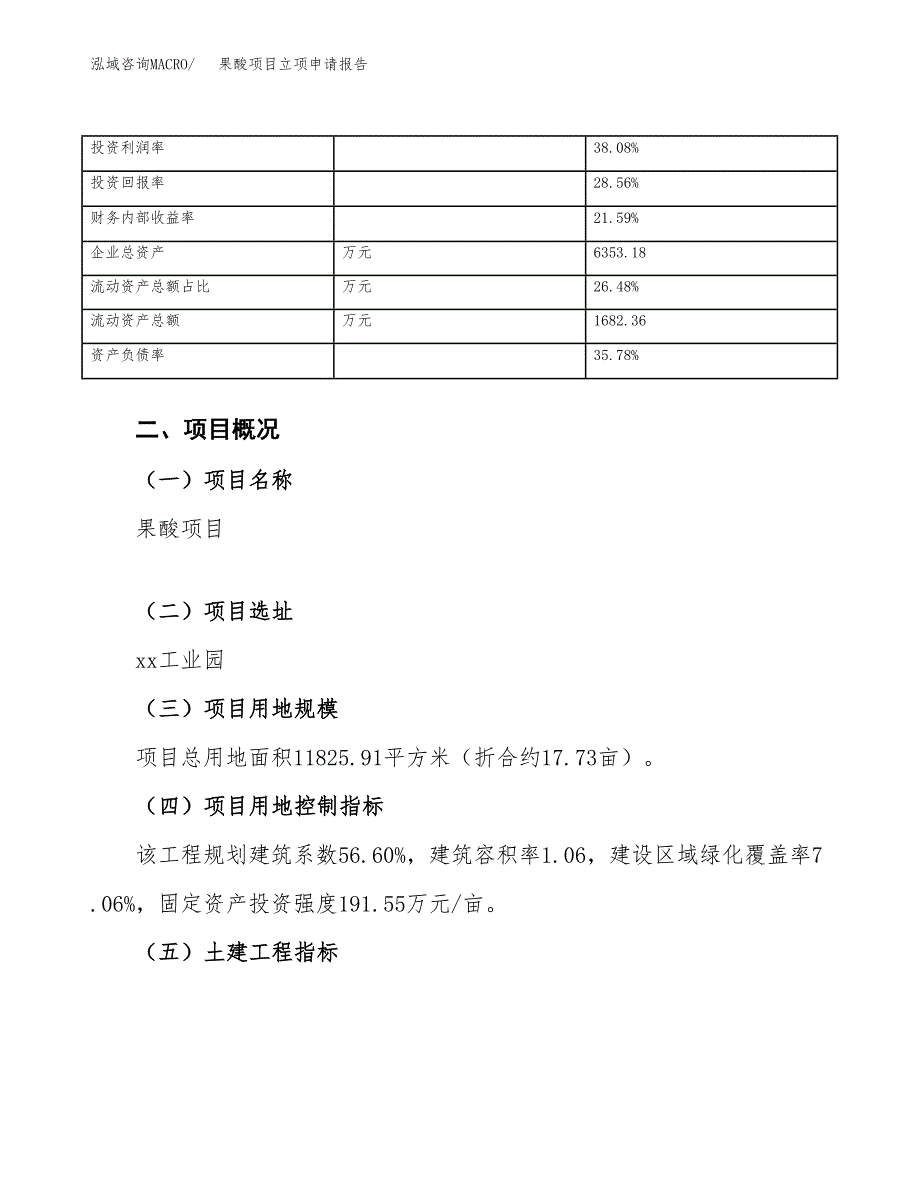 果酸项目立项申请报告模板（总投资4000万元）_第4页